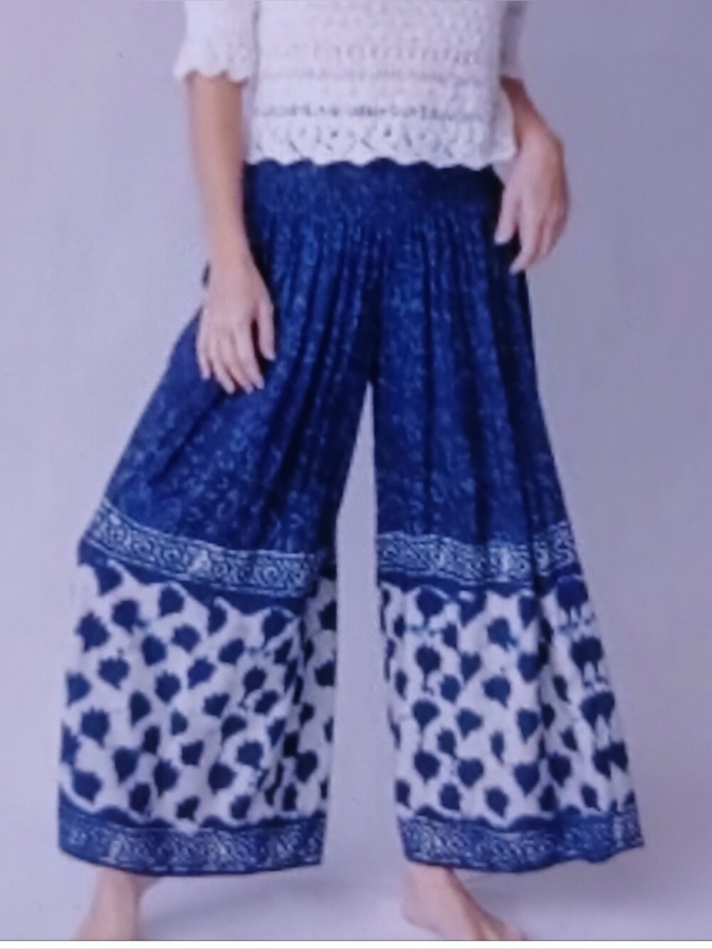 NATURAL LIFE Blue Smocked Waist Jeggings